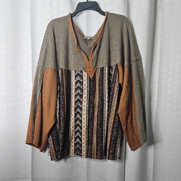 Gigio Tops - Bohemian Multicolor Long Sleeve Top